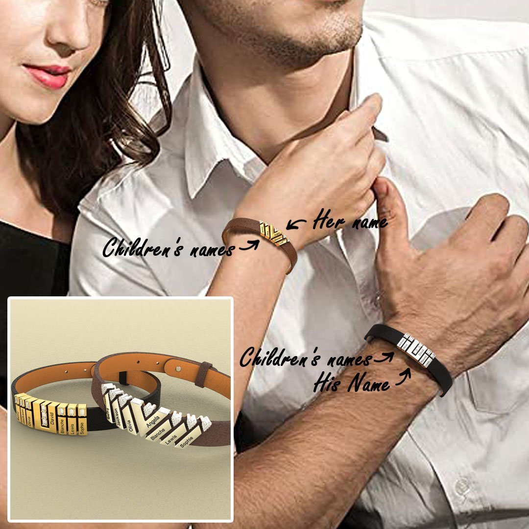 Father's Day Gifts Men's Bracelet With Diamond Charms for Dad