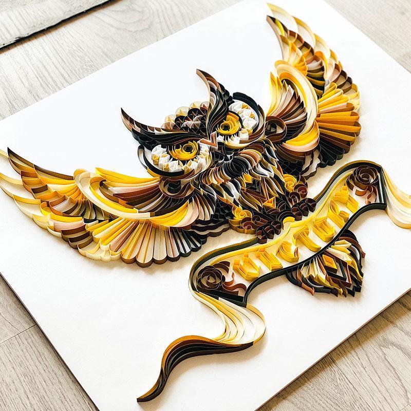Quilling paper painting Kit - Vigorously OWL