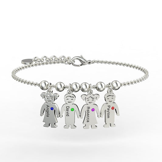 Mother's Day Gift Personalised Delicate Birthstone doll anklet