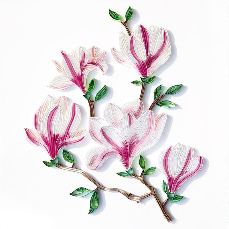 Quilling paper painting Kit - Magnolia
