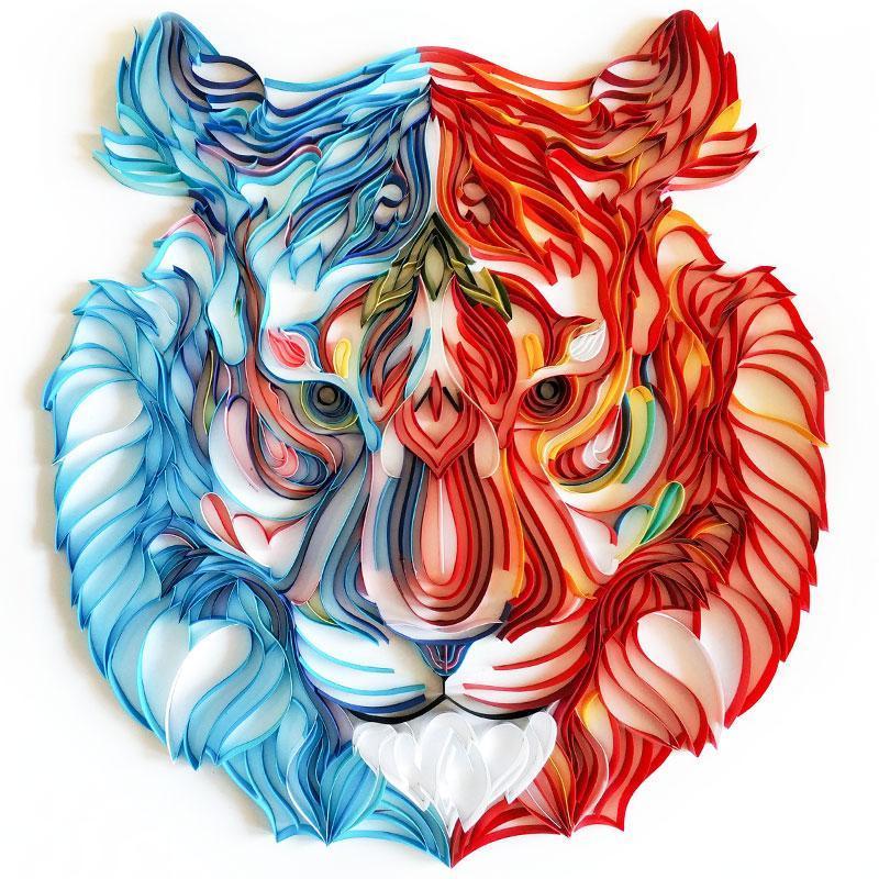 Quilling paper painting Kit - Tiger