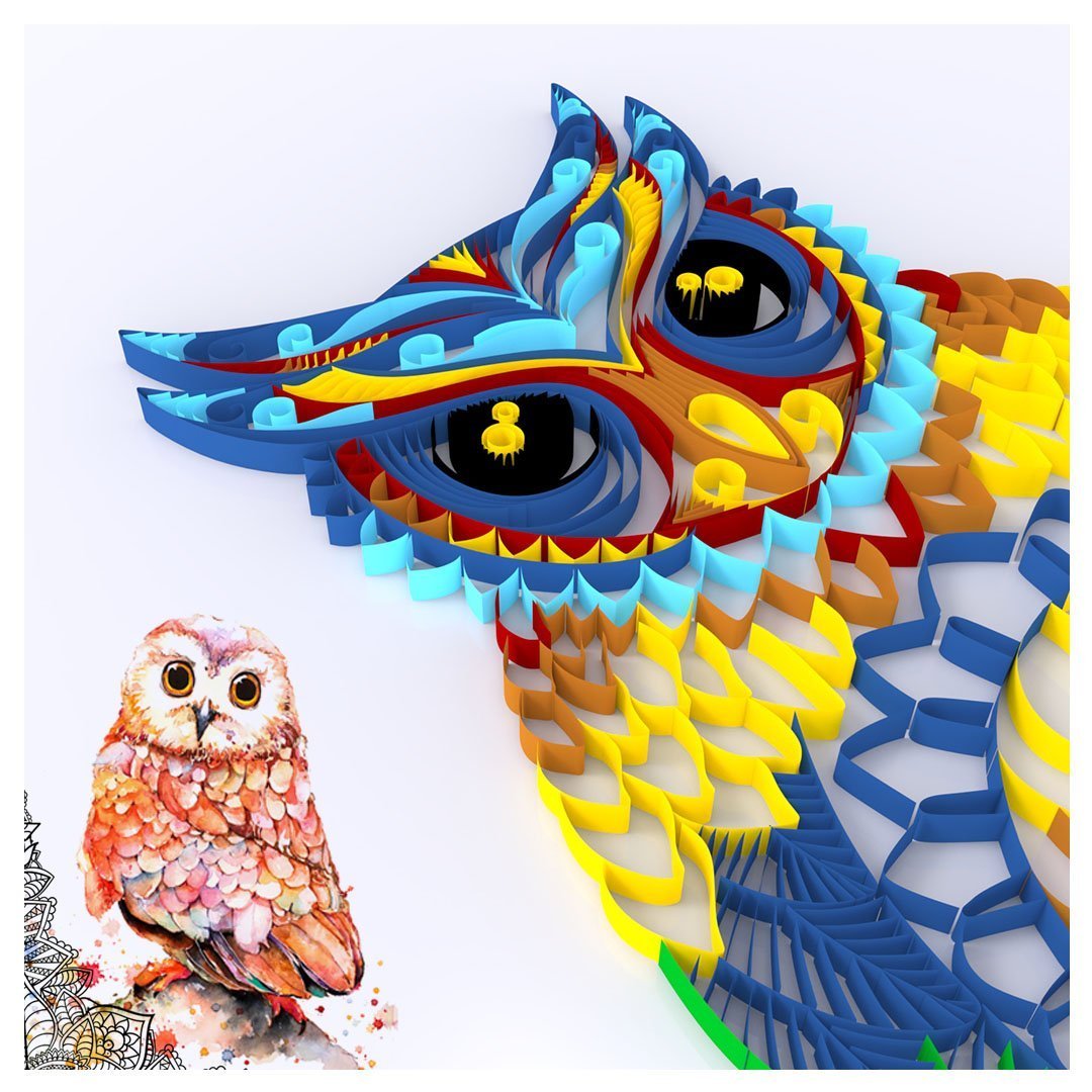 Quilling paper painting Kit - OWL