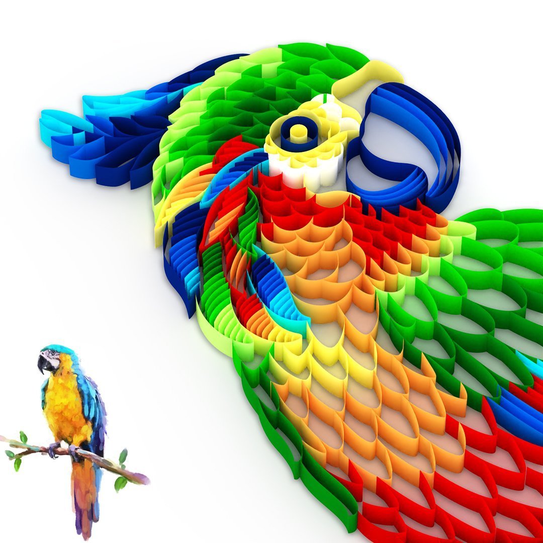 Quilling paper painting Kit - Parrot