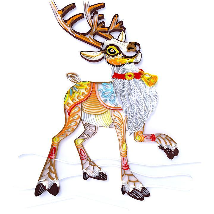 Paper Filigree painting Kit - Christmas Reindeer
