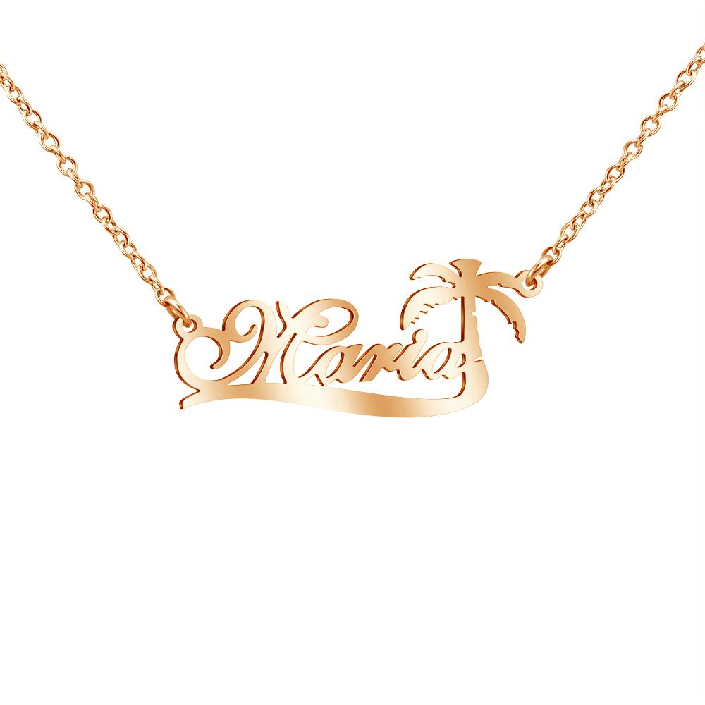 Coconut tree name necklace