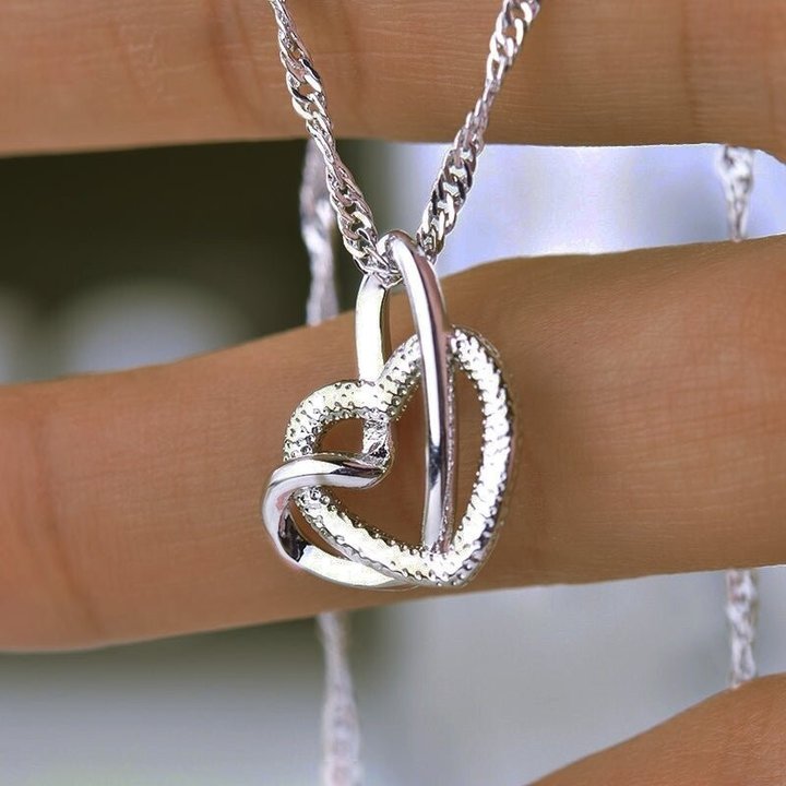 💕Interlocking Heart Necklace - Mother & Daughter 👩👧 Forever Linked Together
