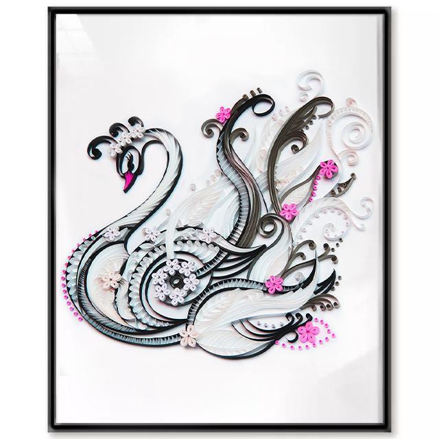 Quilling paper painting Kit - Swan in the water