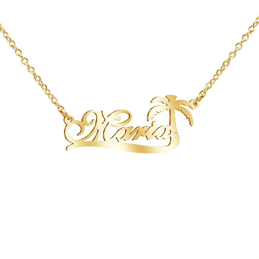 Coconut tree name necklace
