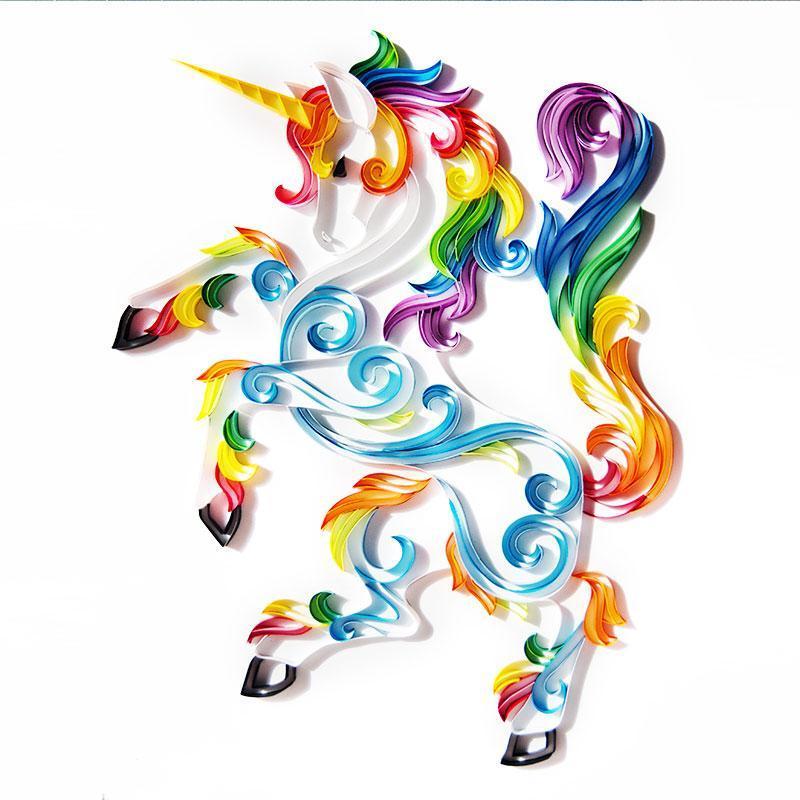 Quilling paper painting Kit - Unicorn