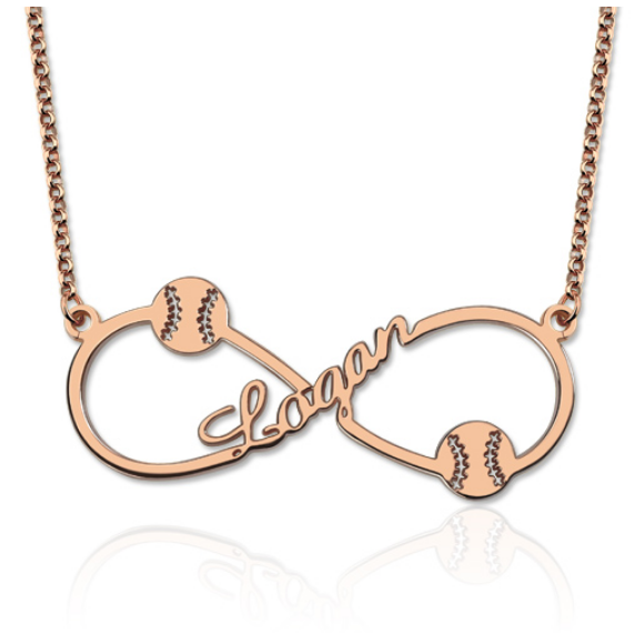 Mother's Day Gift Customized Infinity Baseball Name Necklace