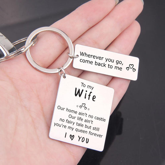 To My Wife Keychain -You Are My Queen Forever