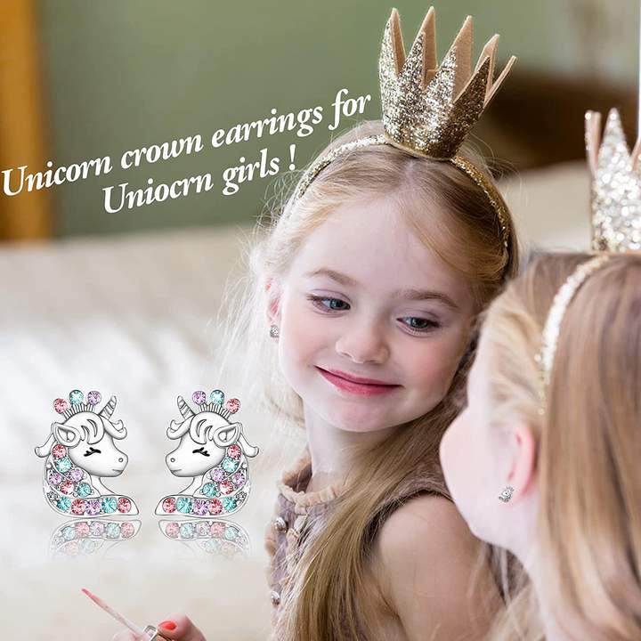 Unicorn Earrings with Zircon