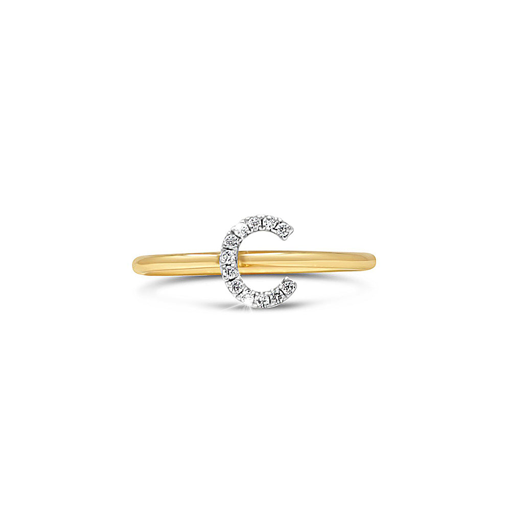 Diamond Mini Initial Ring