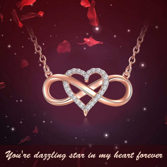 Infinity Heart Necklace(Perfect for girlfriends, moms, lovers, anniversary gift and more!)