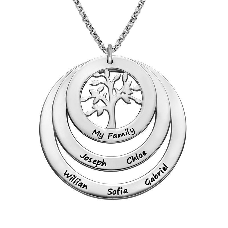 Mother's Day Gift Family Circle Necklace with Hanging Family Tree