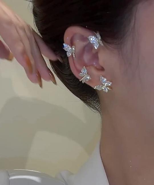 Punch-free Ear Studs Earring With Snowflake or Butterfly
